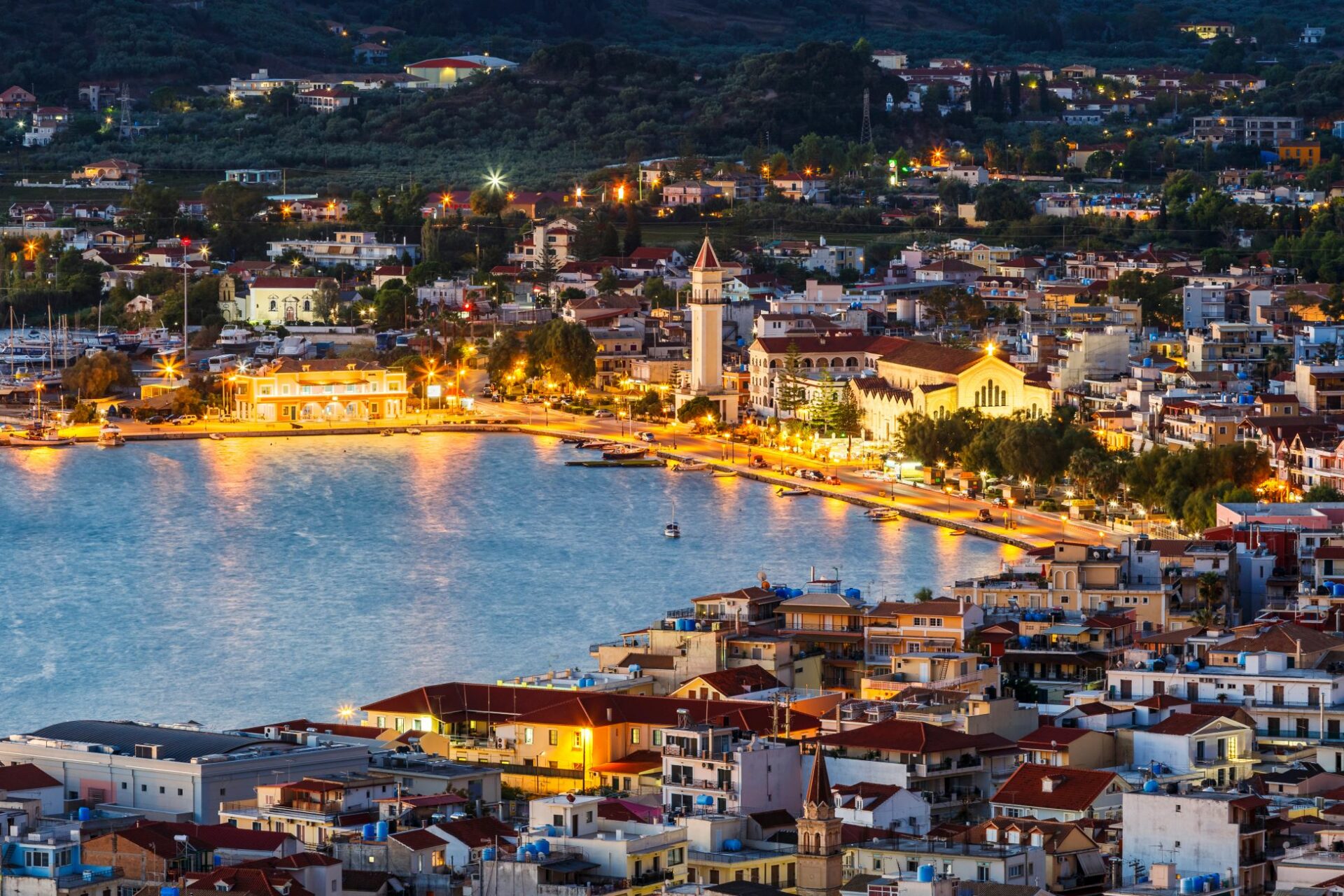 Zakynthos Stadt am Abend